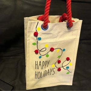 Holiday wine tote